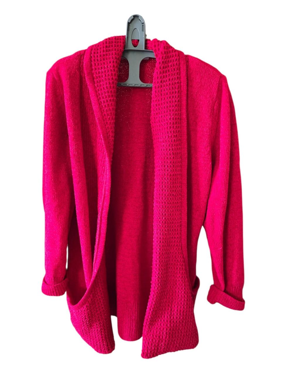 Verve Ami Red Cardigan Side Pockets Heavy Sweater Size L